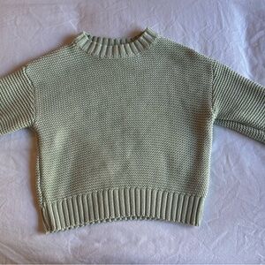 Zara Kids Textured Knit Sweater - Light Green